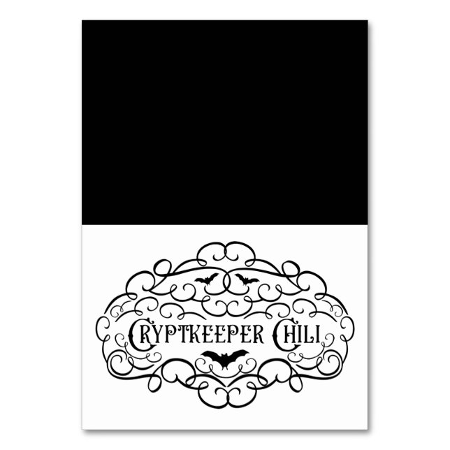 Crypt Keeper Chili Vintag Halloween Food Zent Tischnummer (Vorderseite)