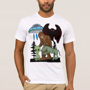 Cryptid Big Foot Alien Mothman UFO Chupacabra T-Shirt