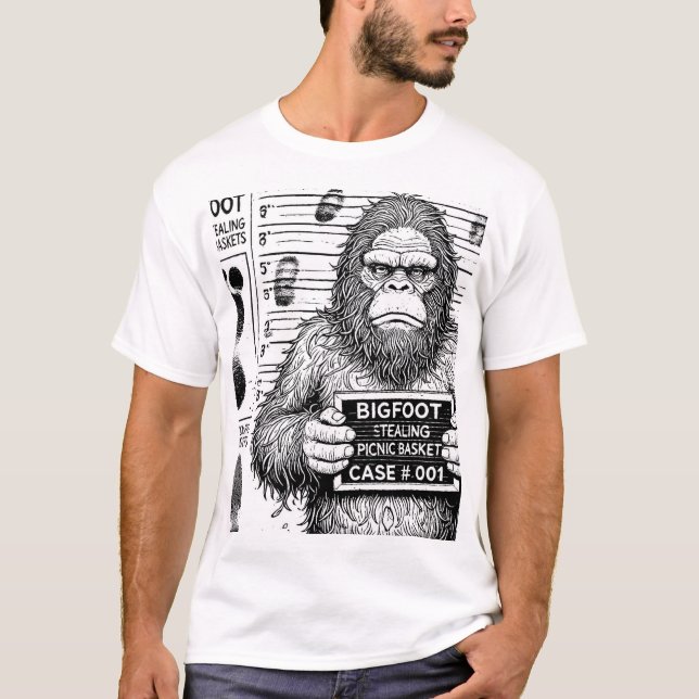 Cryptid Mugshots - Bigfoot T-Shirt (Vorderseite)