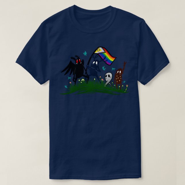 Cryptid Pride Mothman Fresno Nightcrawler Forest G T-Shirt (Design vorne)