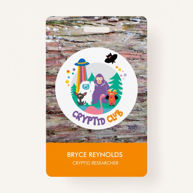 Cryptid Researcher Party Abzeichen Ausweis (Vorderseite)
