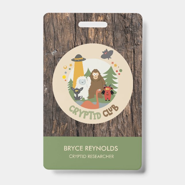 Cryptid Researcher Party Badge Ausweis (Front)