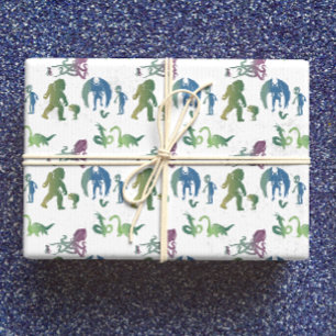 Cryptid Wiedersehen Funny Ombre Mythische Kreatur Geschenkpapier Set