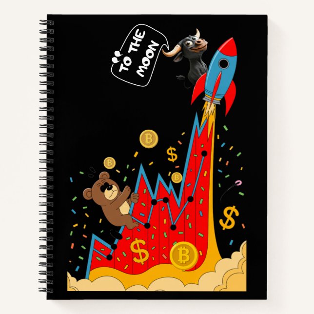 Crypto and Stock Market Humor Notizbuch (Vorderseite)