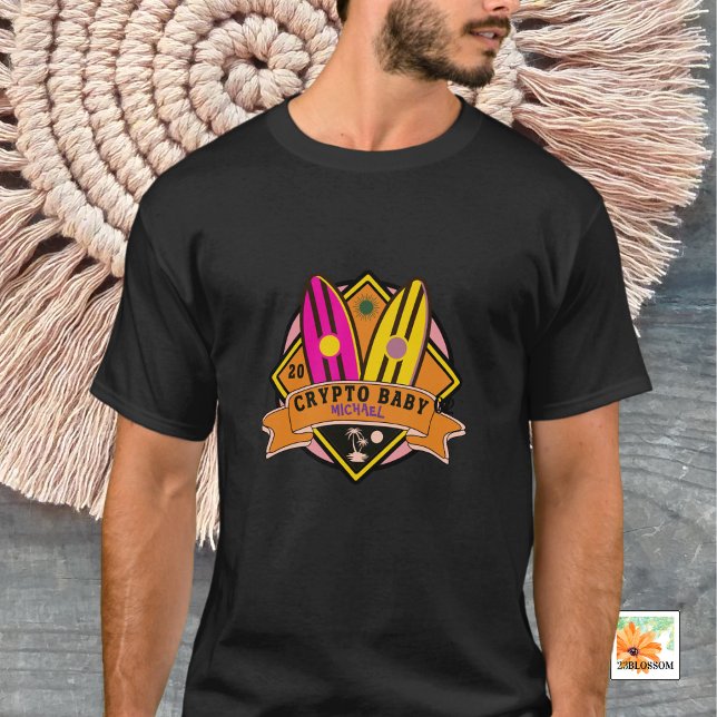 CRYPTO BABY Baby mit Namen und Geburtsdatum T-Shirt (Von Creator hochgeladen)