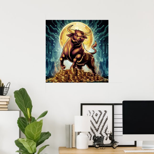 Crypto Bull Poster (Heimbüro)