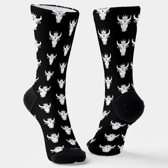 Crypto Bulle Schwarz Socken (Gewinkelt)
