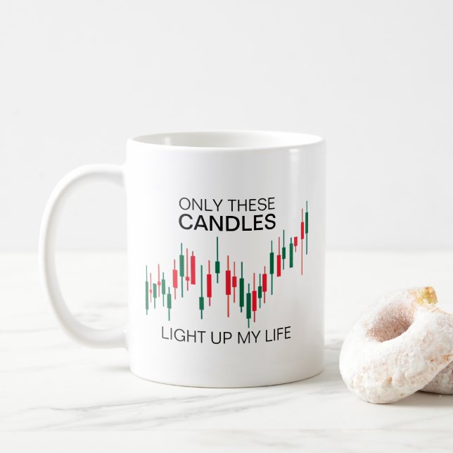Crypto Candlesticks Personalisiert Kaffeetasse (Mit Donut)