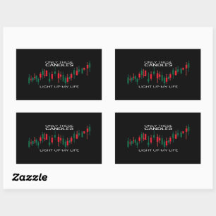 Crypto Candlesticks Personalisiert Rechteckiger Aufkleber