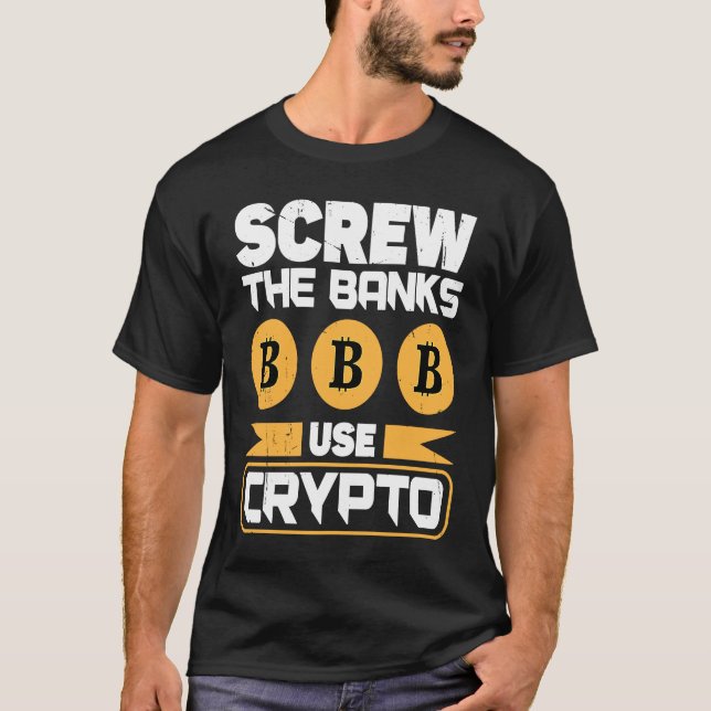 Crypto  Cryptocurrency Blockchain Trader Finance   T-Shirt (Vorderseite)