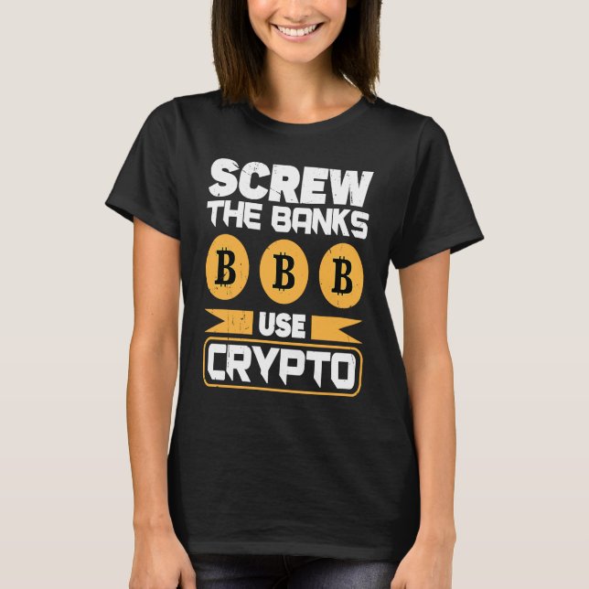 Crypto  Cryptocurrency Blockchain Trader Finance   T-Shirt (Vorderseite)