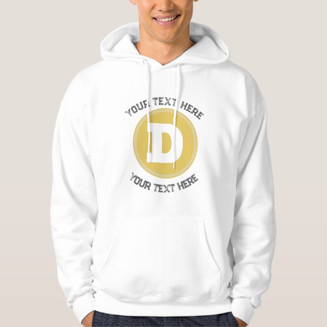 Crypto d-münzen-bearbeitbare Anführungsschleife Hoodie (Vorderseite)