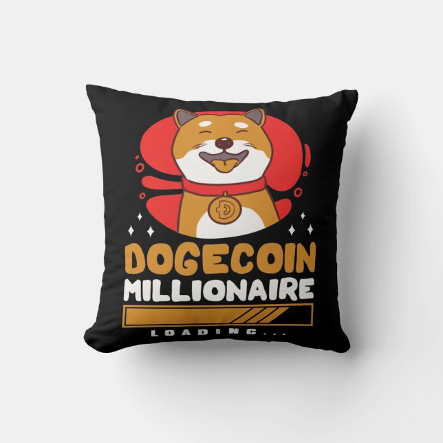 Crypto DogeCoin Millionaire Loading Kissen (Vorderseite)