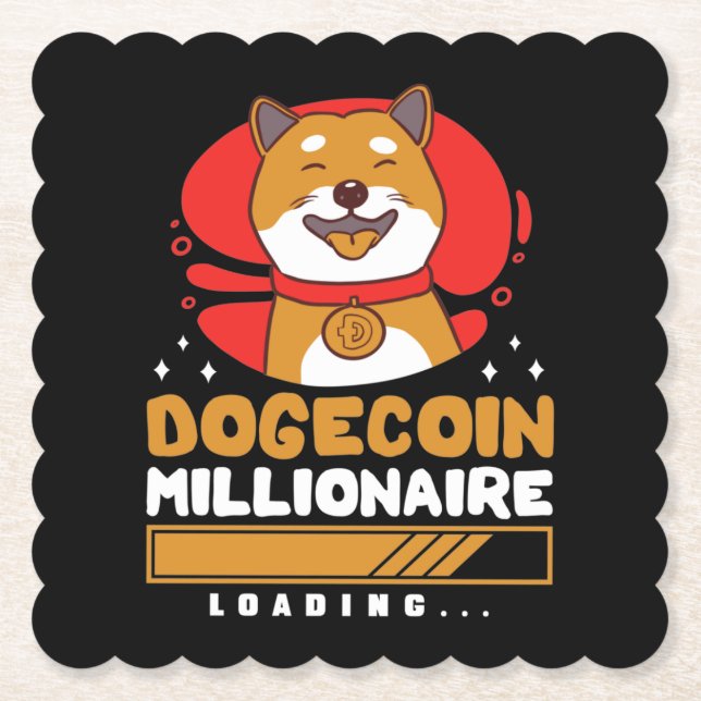 Crypto DogeCoin Millionaire Loading Untersetzer (Vorderseite)