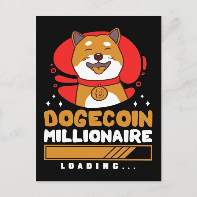 Crypto DogeCoin Millionär lädt Postkarte (Vorderseite)