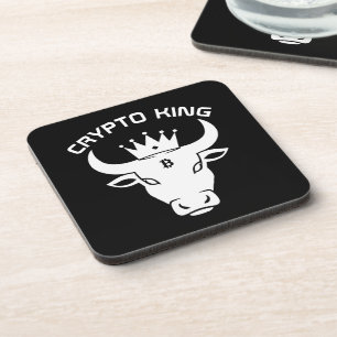 Crypto King Personalisiert Black Getränkeuntersetzer