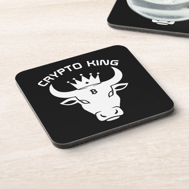 Crypto King Personalisiert Black Getränkeuntersetzer (Linke Seite)