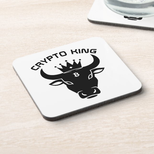 Crypto King Personalisiert White Getränkeuntersetzer (Linke Seite)