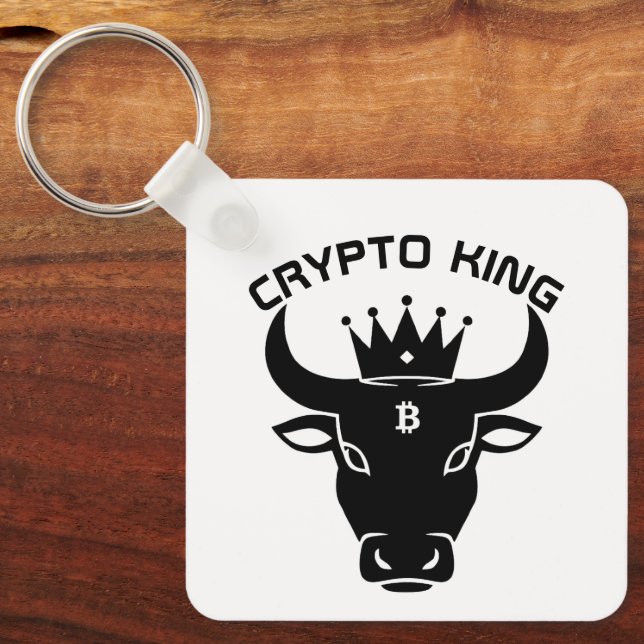 Crypto King Personalisiert White Schlüsselanhänger (Vorderseite)