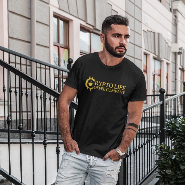 Crypto Life Coffee Company Original Gold Logo T-Shirt (Von Creator hochgeladen)