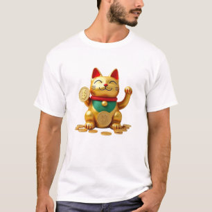 Crypto Maneki Neko T-Shirt Bitcoin Glückskatze F