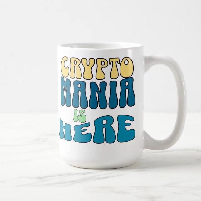 Crypto Mania Retro Blue Tasse (Rechts)
