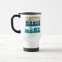 Crypto Mania Retro Blue Travel Mug