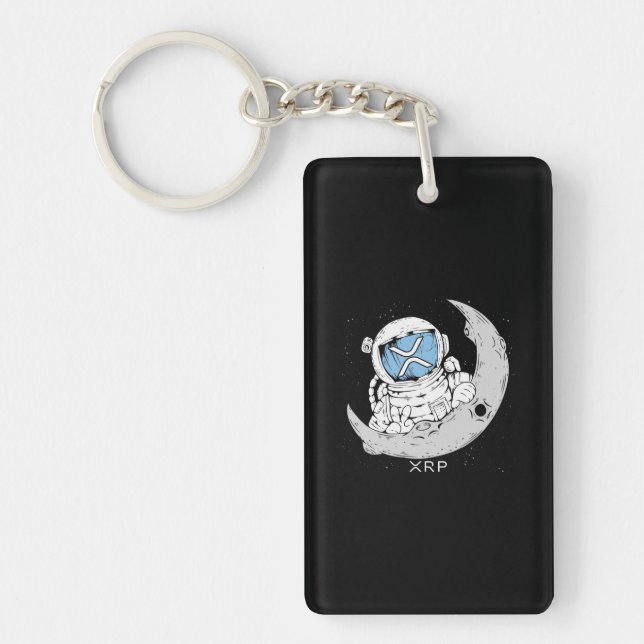 Crypto Meme XRP Kryptowährung Niedlich Astronaut M Schlüsselanhänger (Vorderseite)