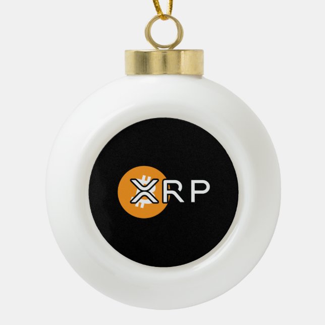 Crypto Meme XRP über Bitcoin-Kryptowährungs-Swap Keramik Kugel-Ornament (Vorderseite)