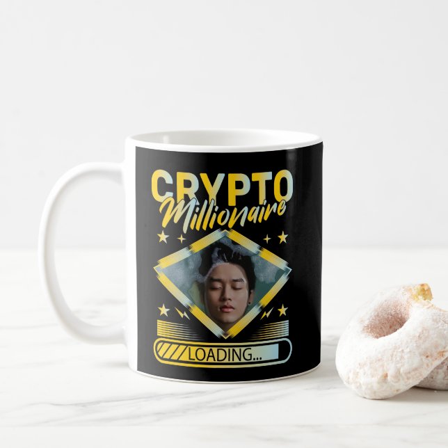 CRYPTO MILLIONAIRE LADEN CUSTOM-FOTO KAFFEETASSE (Mit Donut)