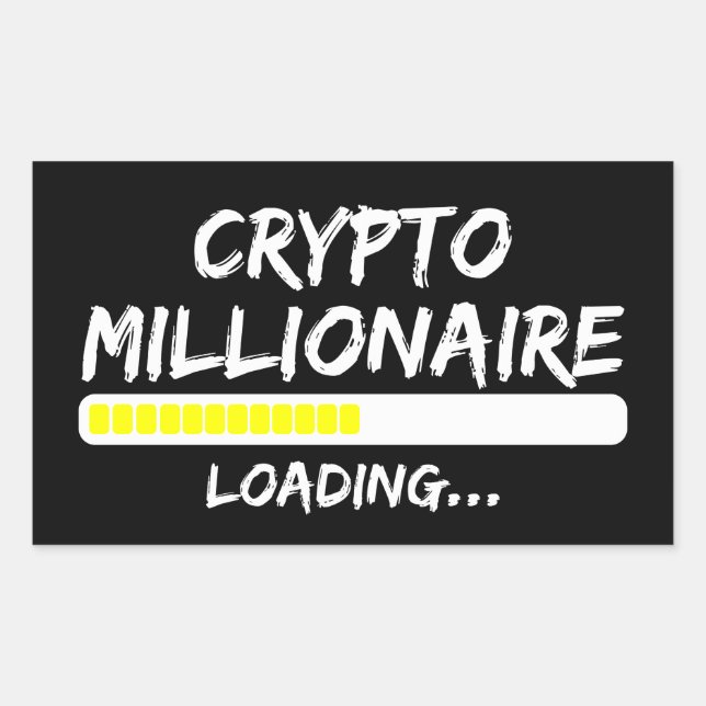 Crypto Millionaire Loading Bitcoin Rechteckiger Aufkleber (Vorderseite)