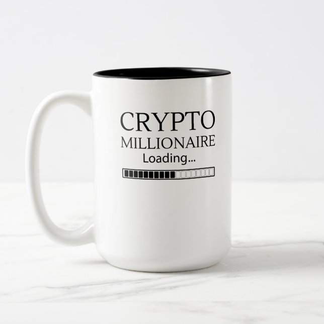 Crypto Millionaire Loading bitte warten Zweifarbige Tasse (Links)