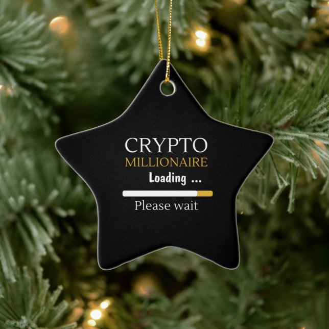 Crypto Millionaire Loading lustige Online-Handel Keramik Ornament (Baum)