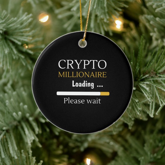 Crypto Millionaire Loading lustige Online-Handel Keramik Ornament (Baum)