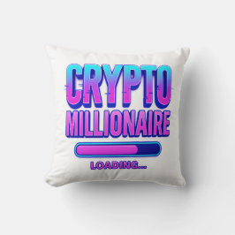 Crypto Millionaire Loading | Neon Digital Currency Kissen