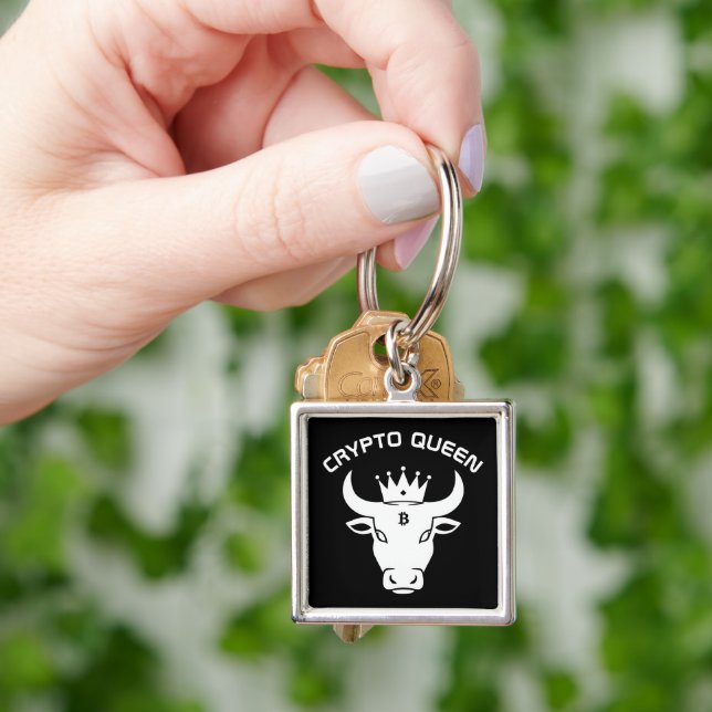 Crypto Queen Personalisiert Black Schlüsselanhänger (Hand)