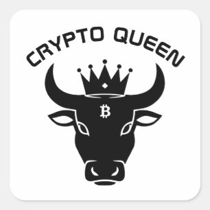 Crypto Queen Personalisiert White Quadratischer Aufkleber