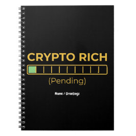 Crypto Rich Pending Loading Bar Funny Investor Notizblock