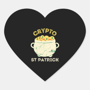 Crypto St Patrick St Patricks Day Herz-Aufkleber