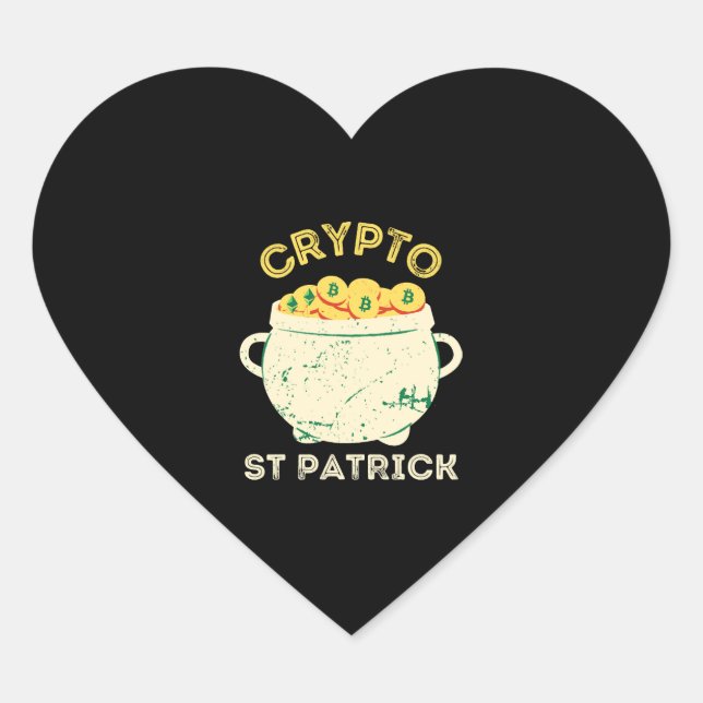 Crypto St Patrick St Patricks Day Herz-Aufkleber (Vorderseite)