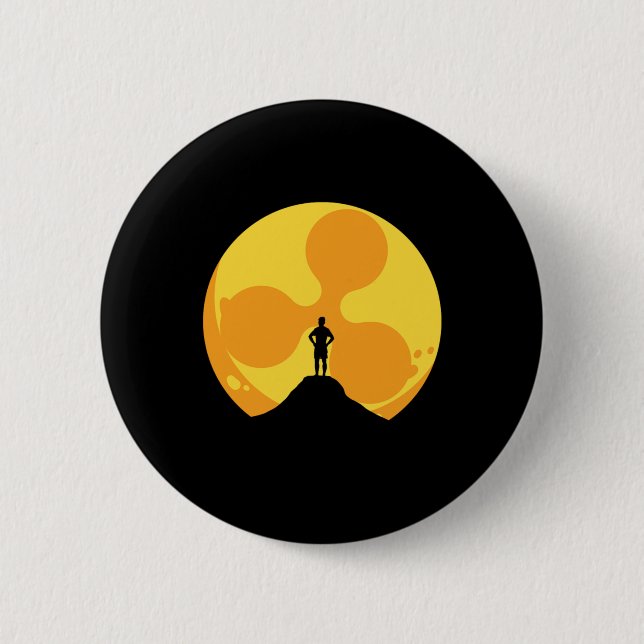 Crypto Sun Ripple XRP Kryptowährung Geldgeschenk Button (Vorderseite)