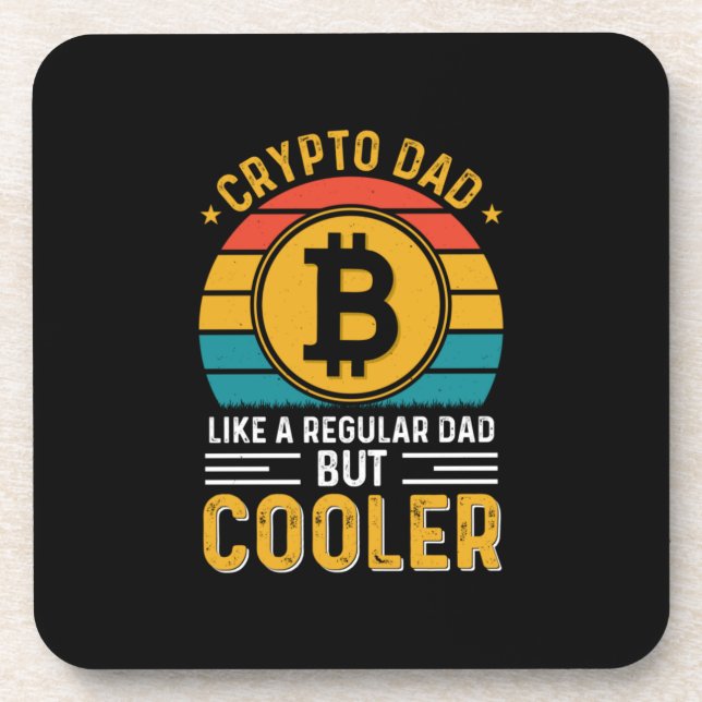 Crypto Vater Retro Sunset Getränkeuntersetzer (Vorderseite)