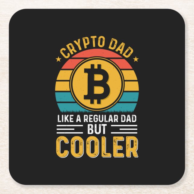 Crypto Vater Retro Sunset Rechteckiger Pappuntersetzer (Vorderseite)