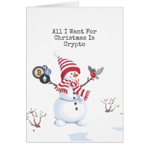 Crypto-Weihnachts-Schneemann-Karte