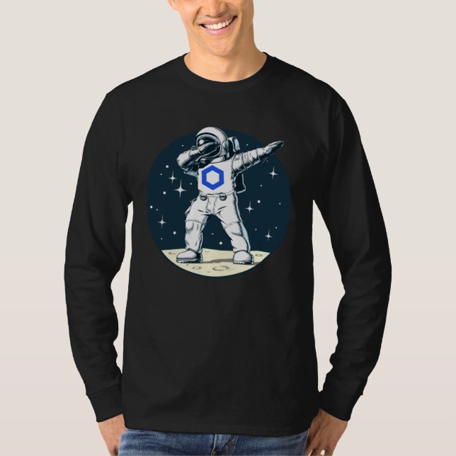 Cryptocurrency Talk  Fun Chainlink Dabbing Space M T-Shirt (Vorderseite)