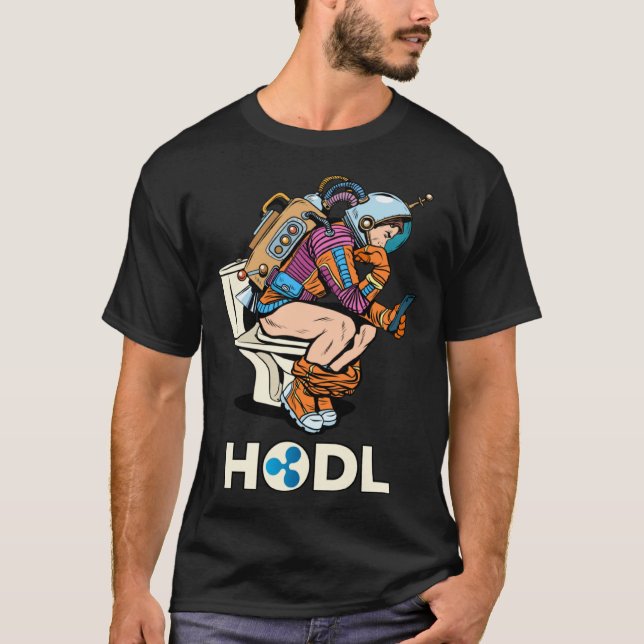 Cryptocurrency Talk Ripple XRP HODL Space Man On T T-Shirt (Vorderseite)