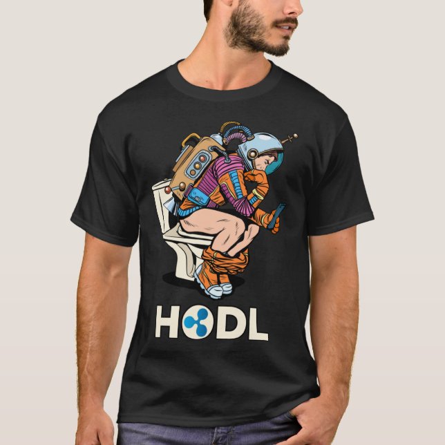 CryptoCurrency Talk Ripple XRP HODL Space Man on T T-Shirt (Vorderseite)