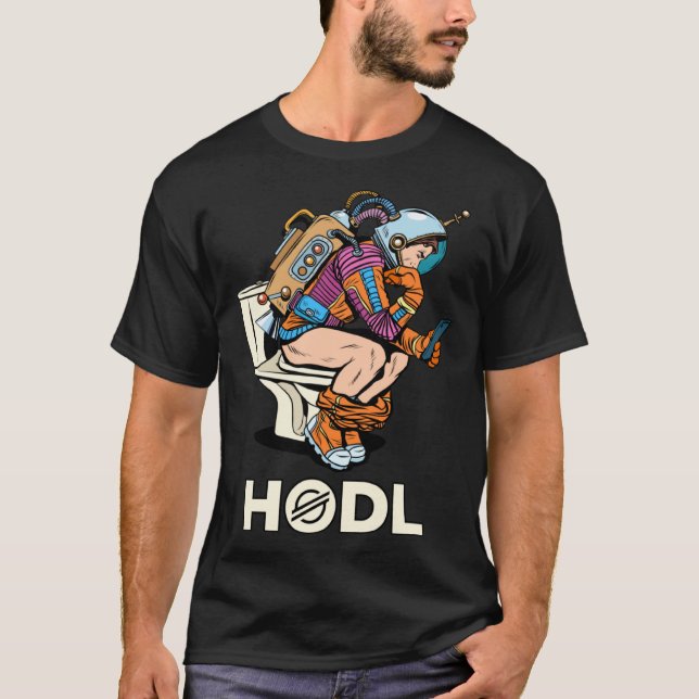 Cryptocurrency Talk Stellar Lumens HODL Space Man  T-Shirt (Vorderseite)