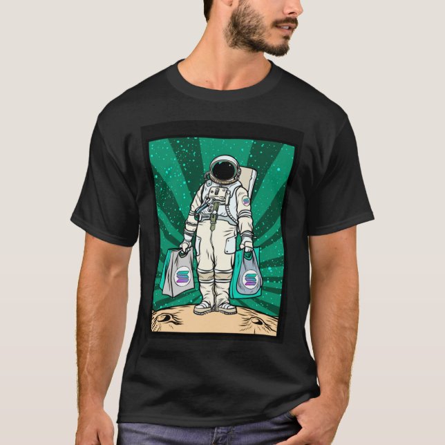 Cryptocurrency Talk  To The Moon Solana Space Man  T-Shirt (Vorderseite)