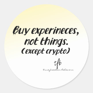 Cryptocurrency vs. Things Gold Tint Runder Aufkleber